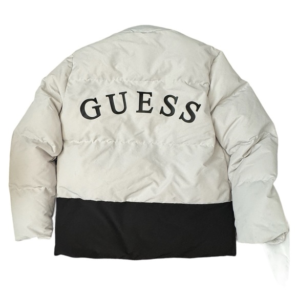 Guess | NWOT Men black and white Heavy-Weight Colorblock Puffer Jacket size L - Picture 10 of 11